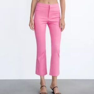 Zara Women's Pink Mini Flare Pants SMALL
